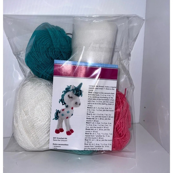 Cottondale, Sara the Unicorn diy crochet kit. NIB, 13” - Picture 3 of 8